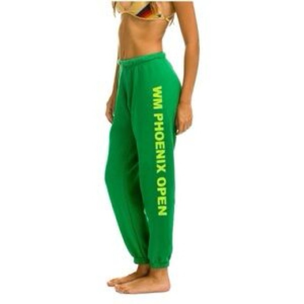 (AVIATOR NATION) WM PHOENIX OPEN GREEN SWEATPANTS, size MEDIUM